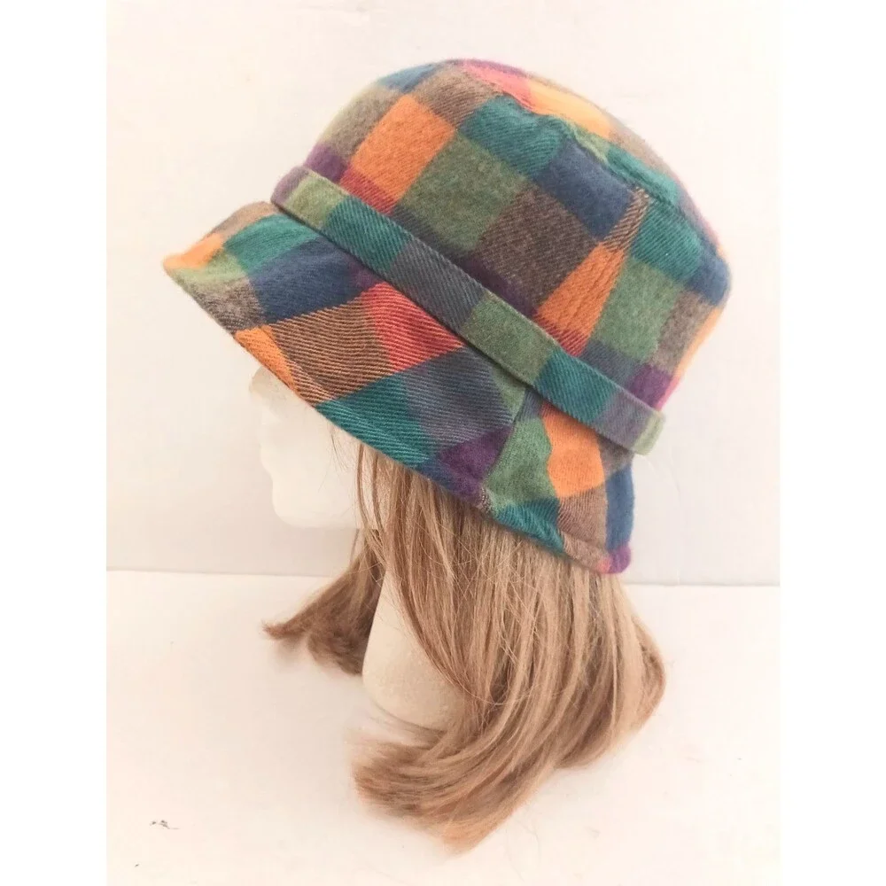 Manhattan Hat Company Bright Multi Plaid Bucket Hat O/S